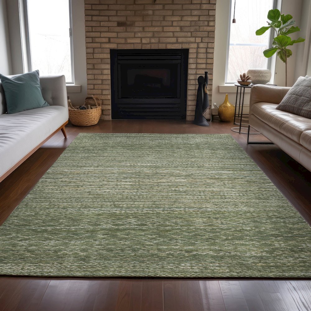 Machine Washable Indoor/Outdoor Chantille ACN2150 Fern 8' x 10' Rug