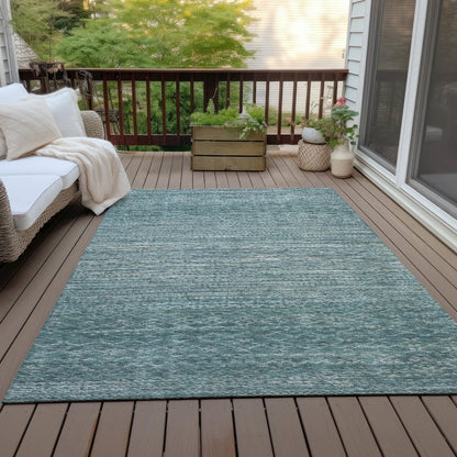 Machine Washable Indoor/Outdoor Chantille ACN2150 Teal 8' x 10' Rug