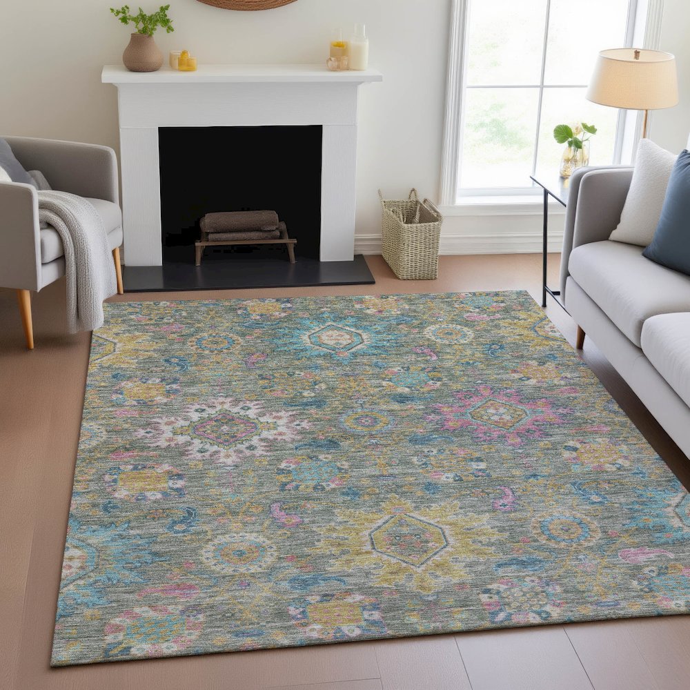 Machine Washable Indoor/Outdoor Chantille ACN2151 Aloe 8' x 10' Rug