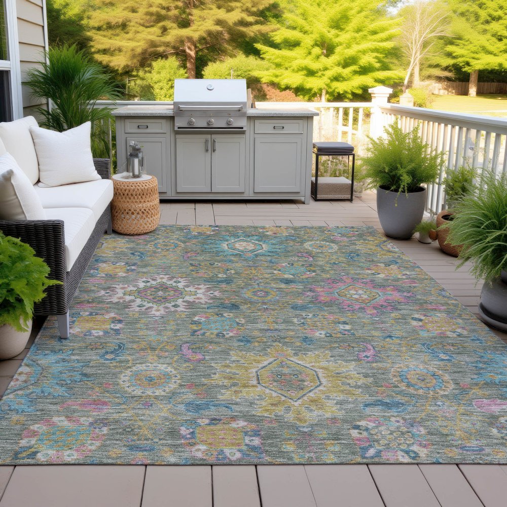 Machine Washable Indoor/Outdoor Chantille ACN2151 Aloe 8' x 10' Rug