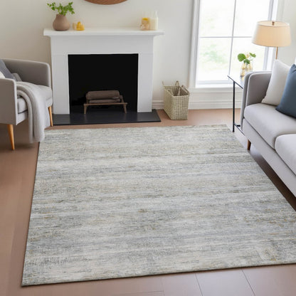 Machine Washable Indoor/Outdoor Chantille ACN2154 Granite 8' x 10' Rug