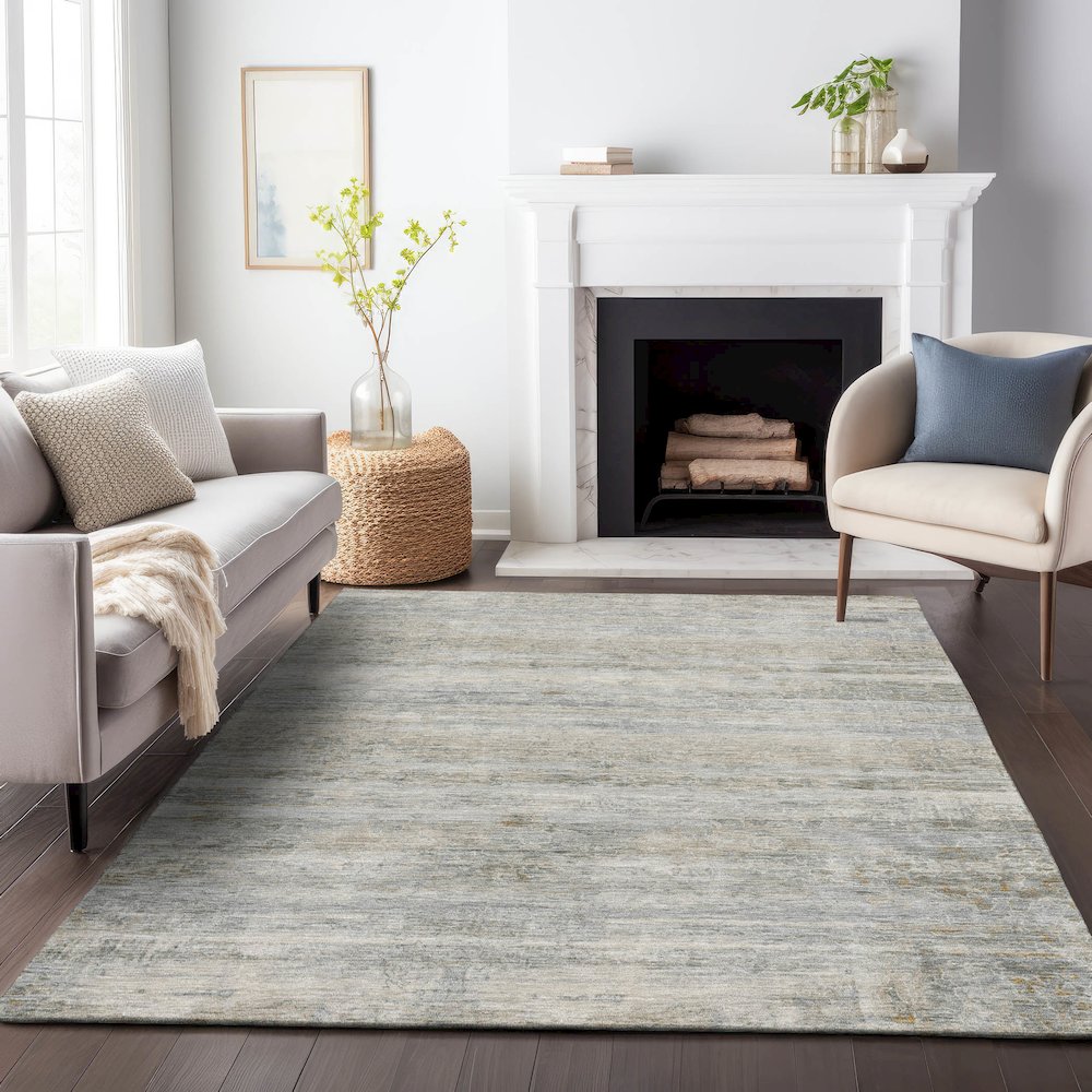 Machine Washable Indoor/Outdoor Chantille ACN2154 Granite 8' x 10' Rug
