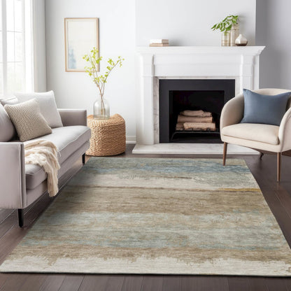 Machine Washable Indoor/Outdoor Chantille ACN2156 Beige 8' x 10' Rug