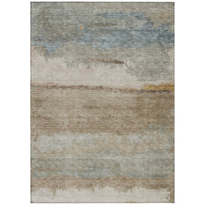 Machine Washable Indoor/Outdoor Chantille ACN2156 Beige 8' x 10' Rug