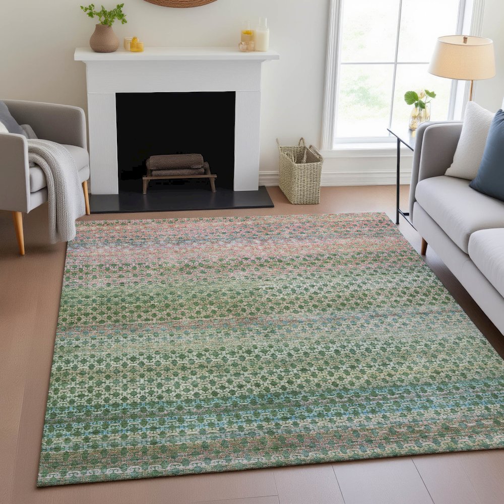 Machine Washable Indoor/Outdoor Chantille ACN2158 Aloe 8' x 10' Rug