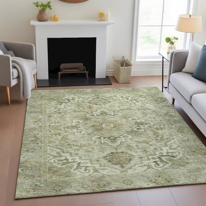 Machine Washable Indoor/Outdoor Chantille ACN2164 Sage 8' x 10' Rug