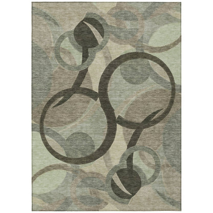 Machine Washable Indoor/Outdoor Chantille ACN2168 Brown 8' x 10' Rug