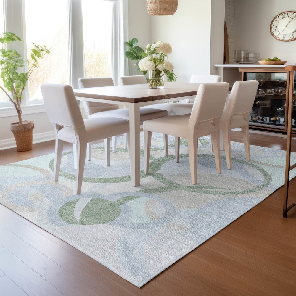 Machine Washable Indoor/Outdoor Chantille ACN2168 Sage 8' x 10' Rug