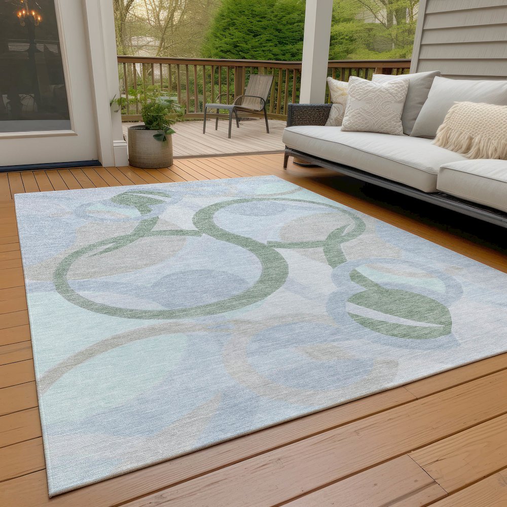 Machine Washable Indoor/Outdoor Chantille ACN2168 Sage 8' x 10' Rug