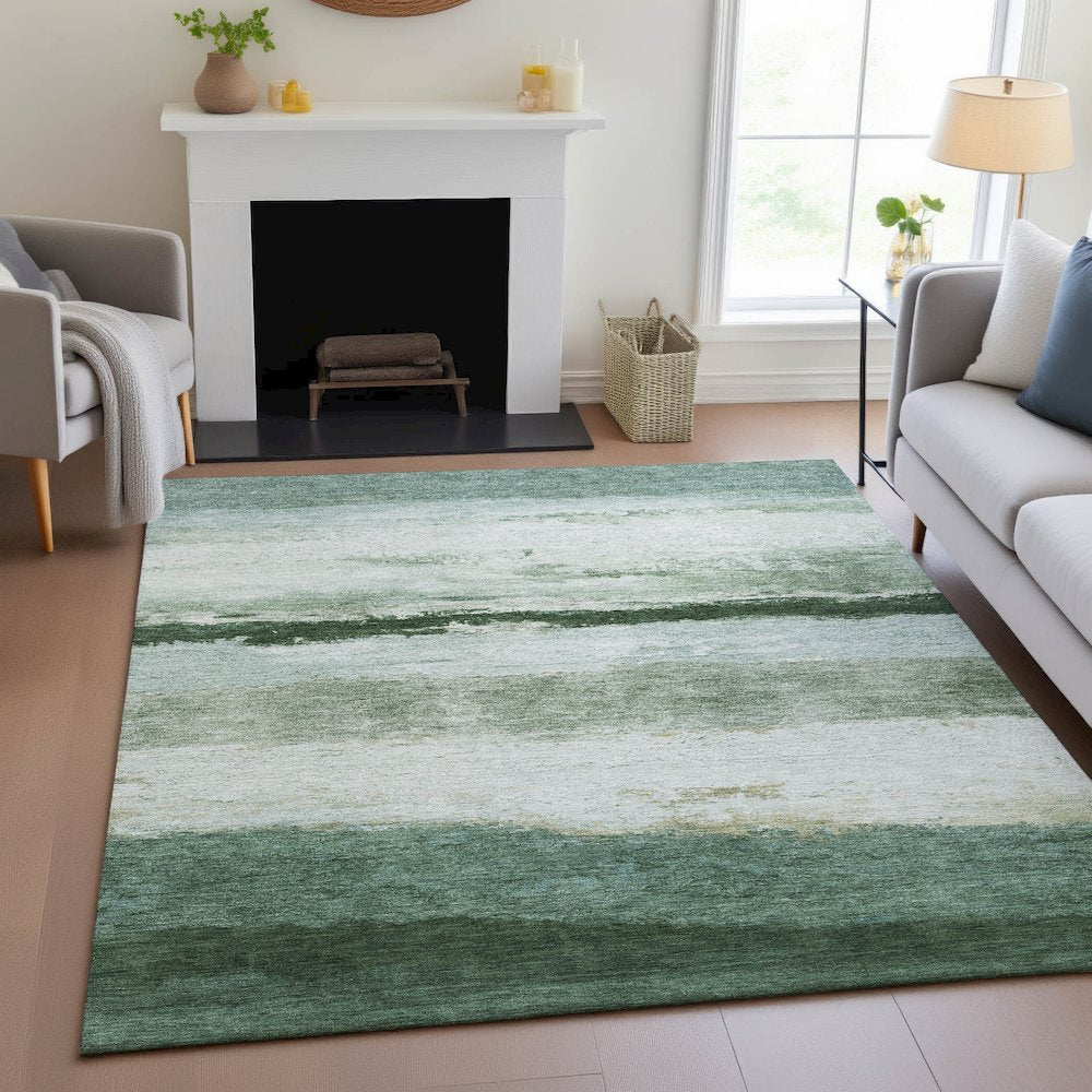 Machine Washable Indoor/Outdoor Chantille ACN2169 Fern 8' x 10' Rug