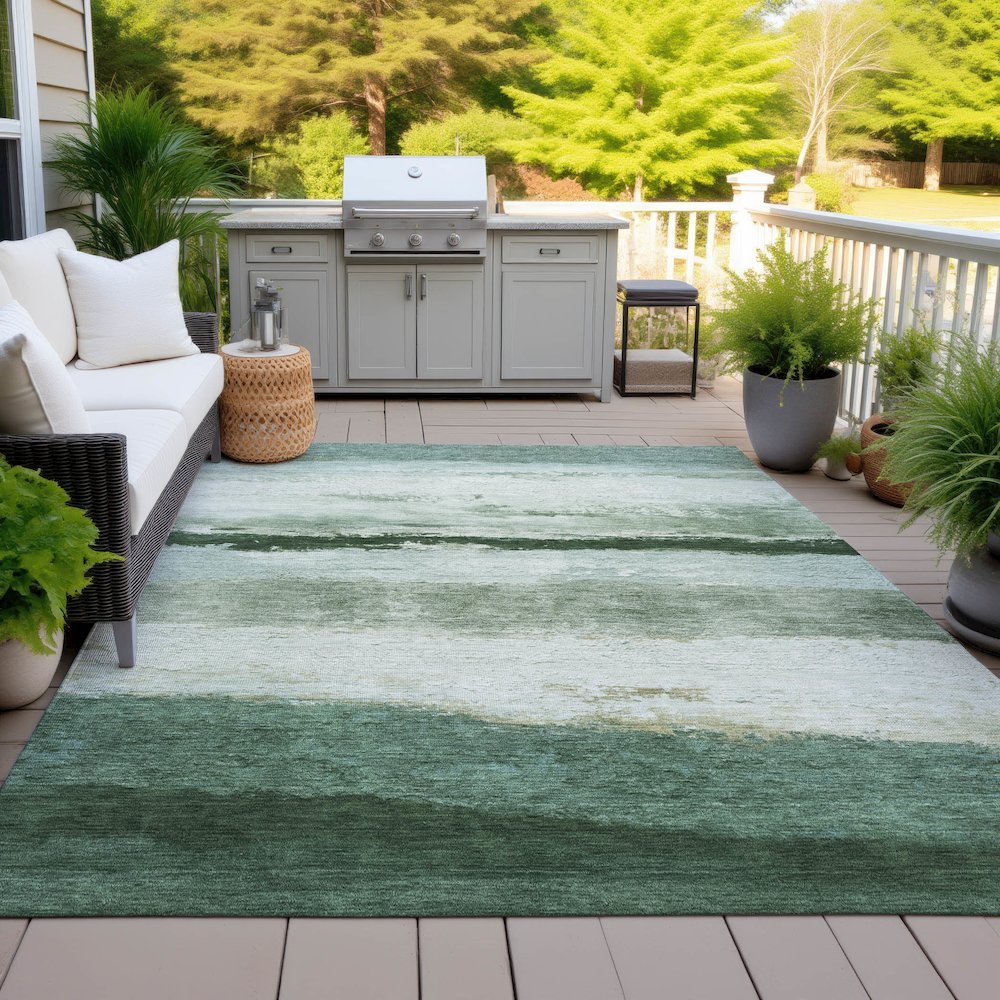 Machine Washable Indoor/Outdoor Chantille ACN2169 Fern 8' x 10' Rug