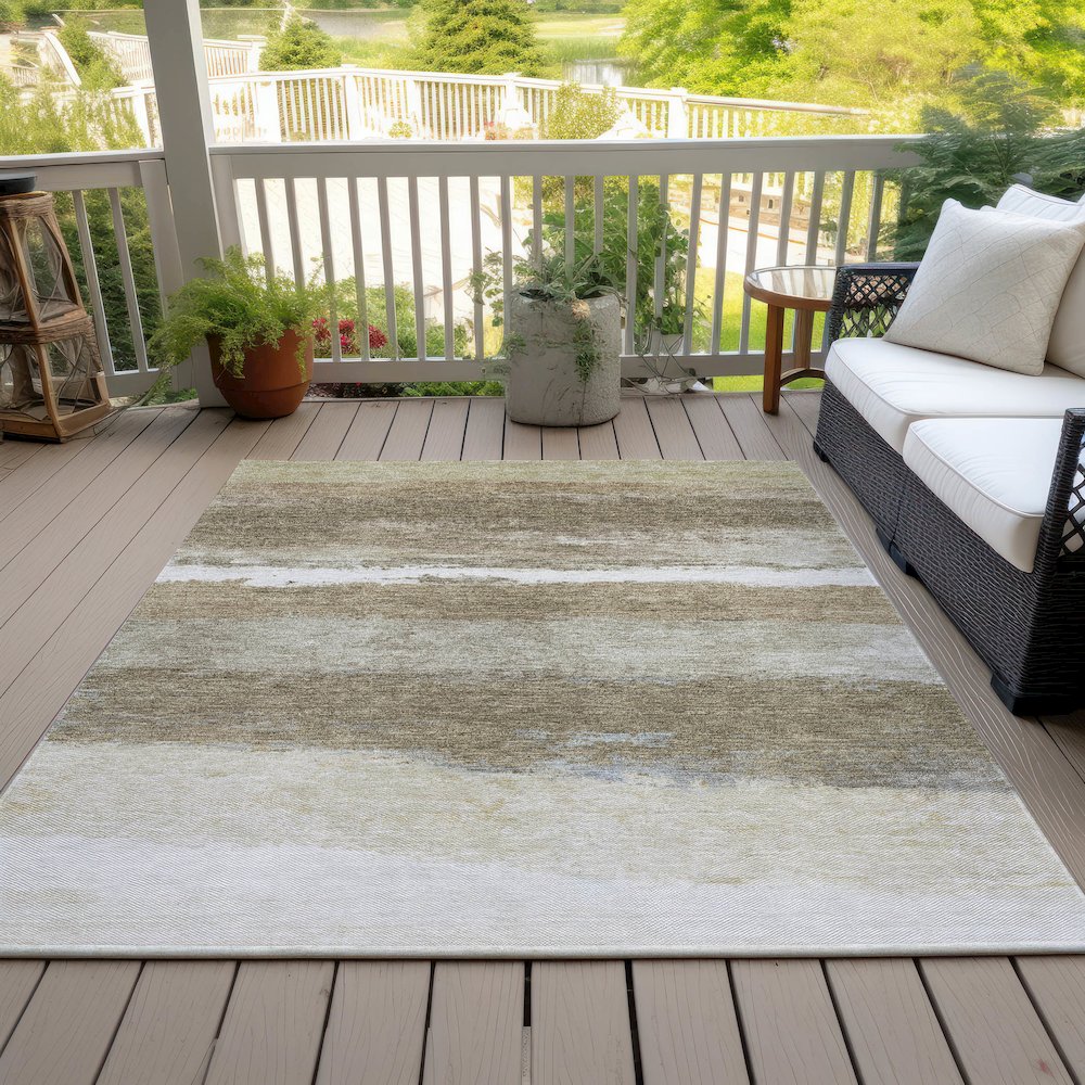 Machine Washable Indoor/Outdoor Chantille ACN2169 Khaki 8' x 10' Rug