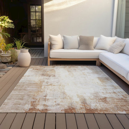 Machine Washable Indoor/Outdoor Chantille ACN2171 Copper 8' x 10' Rug
