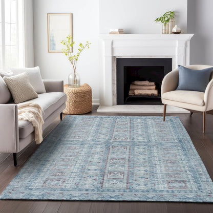 Machine Washable Indoor/Outdoor Chantille ACN2173 Blue 8' x 10' Rug