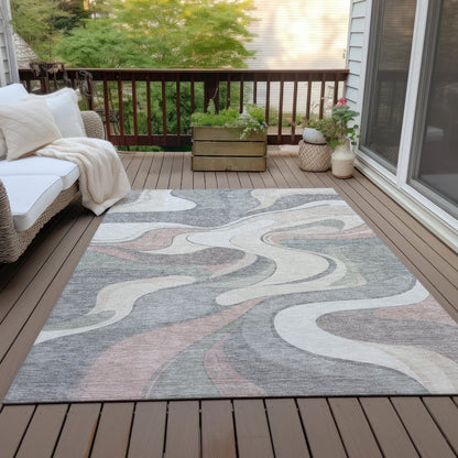 Machine Washable Indoor/Outdoor Chantille ACN2183 Beige 8' x 10' Rug