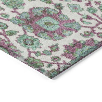 Machine Washable Indoor/Outdoor Chantille ACN2187 Mint 3' x 5' Rug