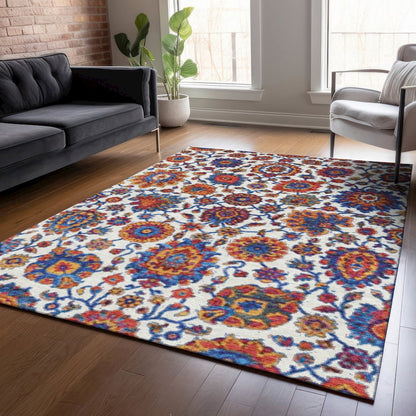 Machine Washable Indoor/Outdoor Chantille ACN2187 Red 8' x 10' Rug