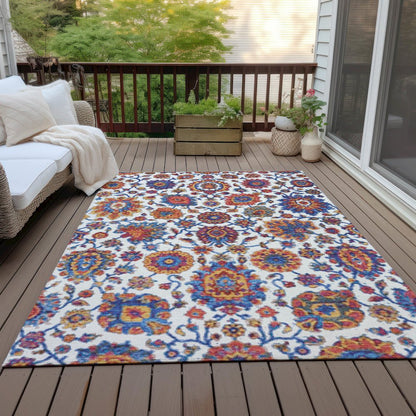 Machine Washable Indoor/Outdoor Chantille ACN2187 Red 8' x 10' Rug