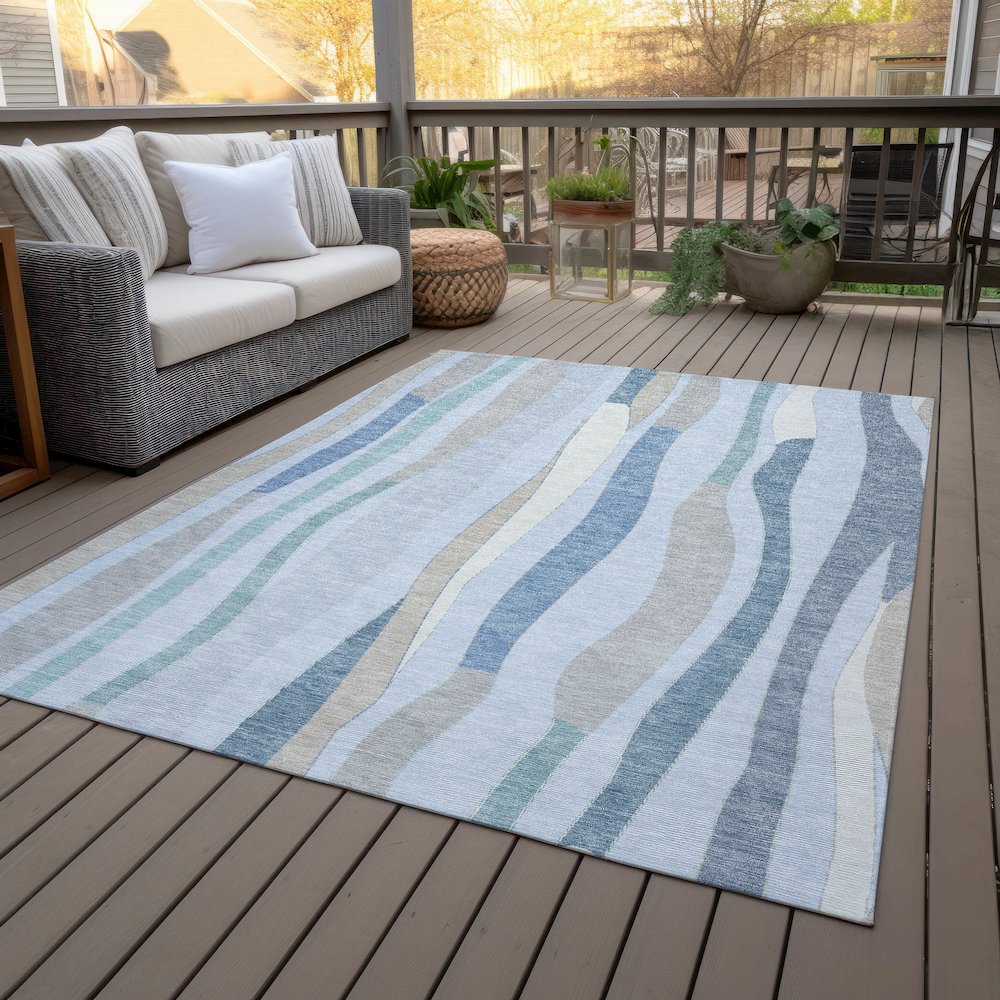 Machine Washable Indoor/Outdoor Chantille ACN2188 Sky 8' x 10' Rug