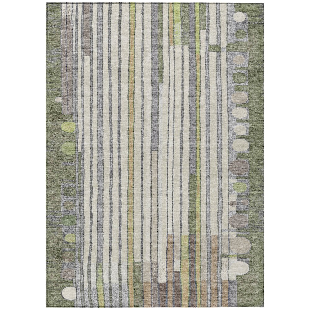 Machine Washable Indoor/Outdoor Chantille ACN2189 Olive 8' x 10' Rug