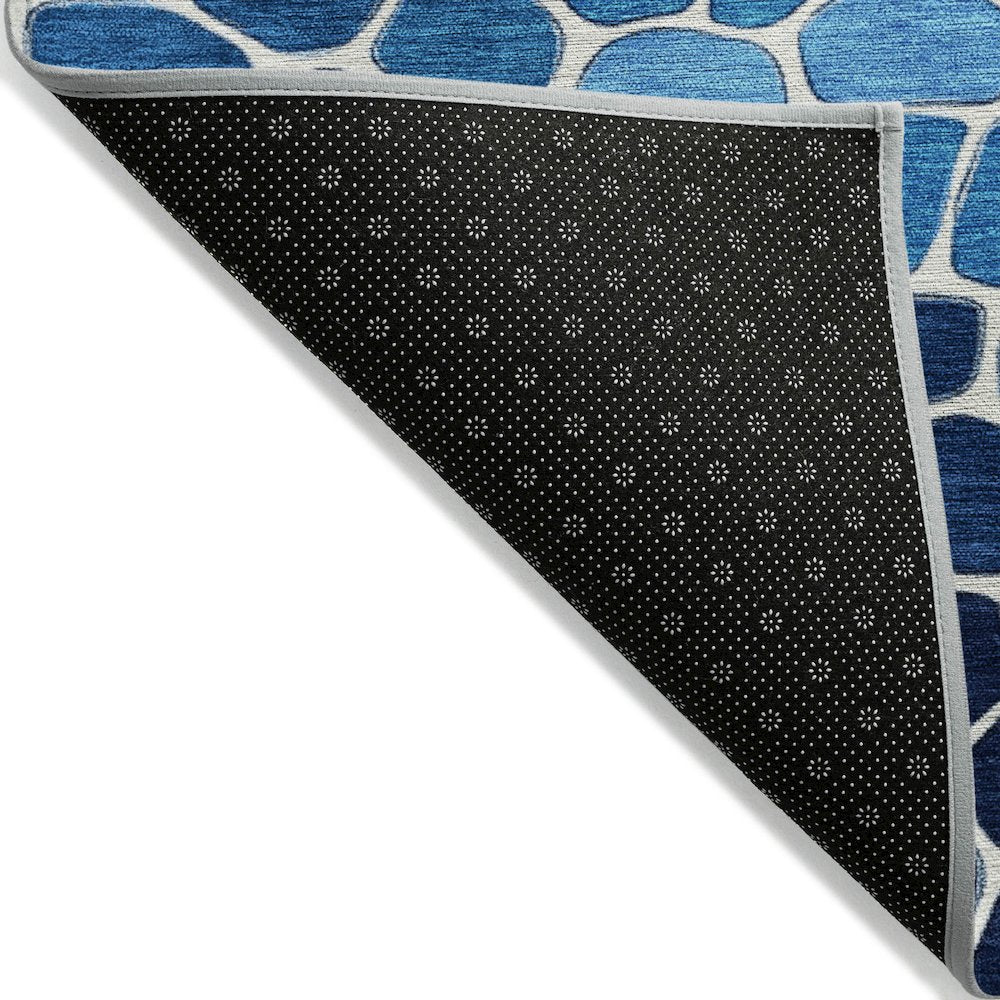 Machine Washable Indoor/Outdoor Chantille ACN2190 Blue 3' x 5' Rug