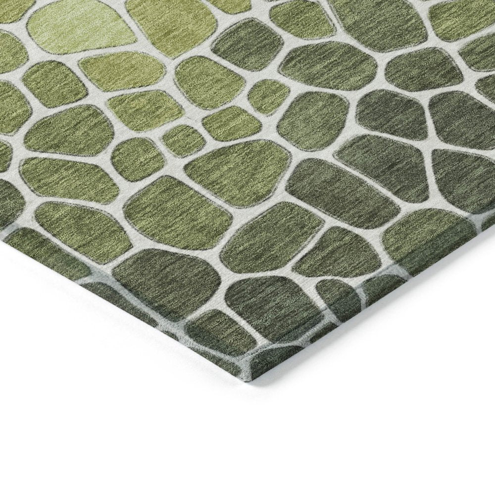 Machine Washable Indoor/Outdoor Chantille ACN2190 Green 3' x 5' Rug