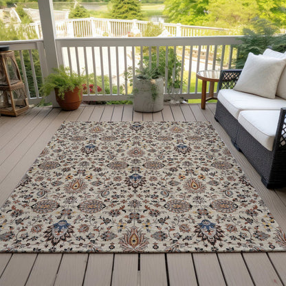 Machine Washable Indoor/Outdoor Chantille ACN2192 Beige 8' x 10' Rug