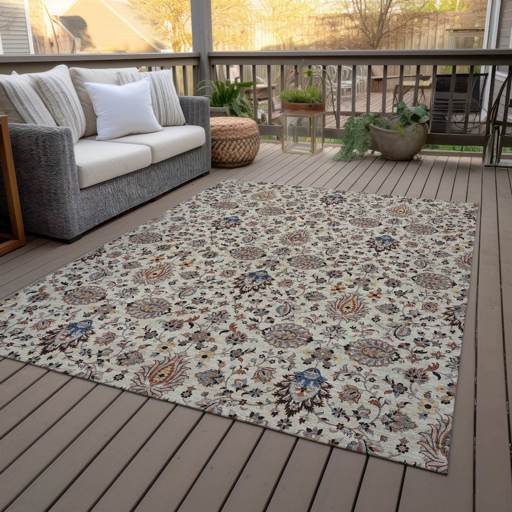 Machine Washable Indoor/Outdoor Chantille ACN2192 Beige 8' x 10' Rug