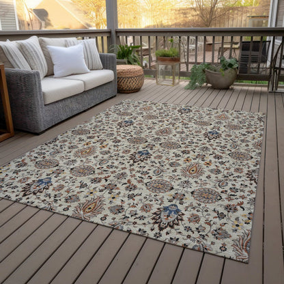 Machine Washable Indoor/Outdoor Chantille ACN2192 Beige 8' x 10' Rug