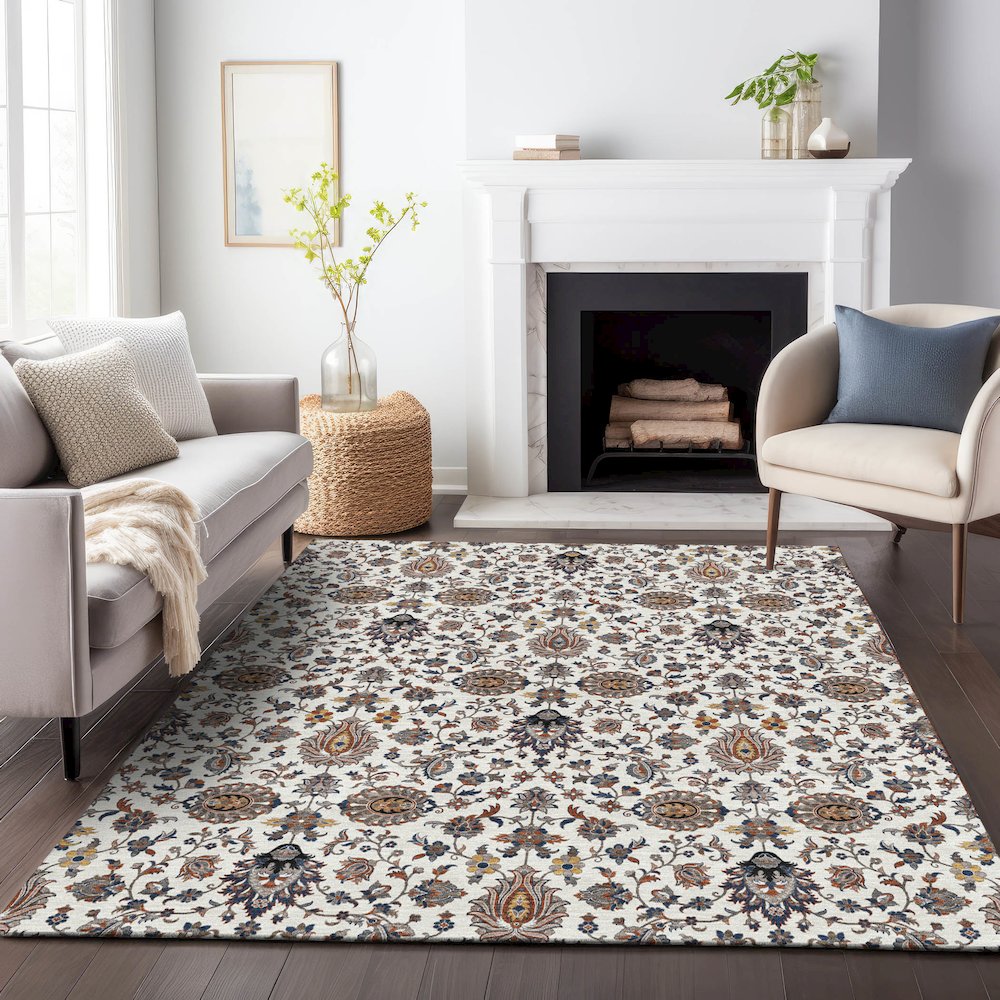 Machine Washable Indoor/Outdoor Chantille ACN2192 Ivory 8' x 10' Rug