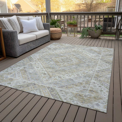Machine Washable Indoor/Outdoor Chantille ACN2195 Ivory 8' x 10' Rug