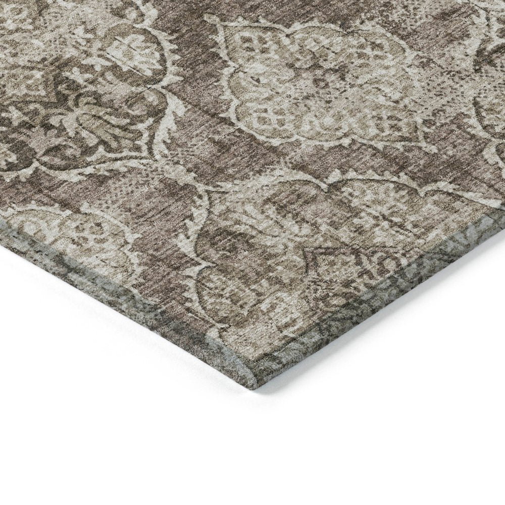 Machine Washable Indoor/Outdoor Chantille ACN2196 Chocolate 3' x 5' Rug
