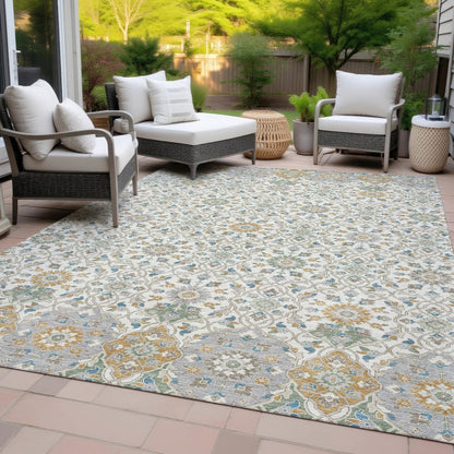 Machine Washable Indoor/Outdoor Chantille ACN2199 Ivory 8' x 10' Rug
