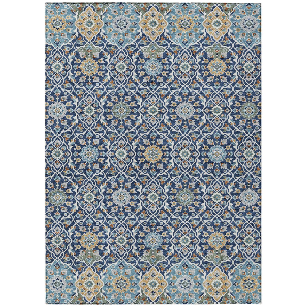 Machine Washable Indoor/Outdoor Chantille ACN2199 Navy 8' x 10' Rug