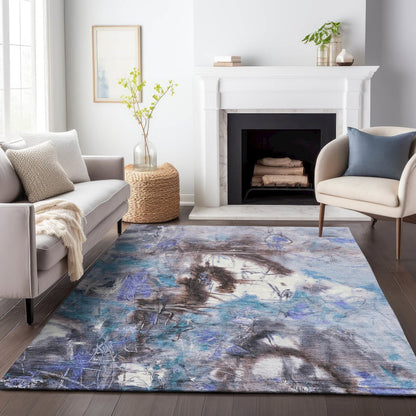 Machine Washable Indoor/Outdoor Chantille ACN2202 Lavender 8' x 10' Rug