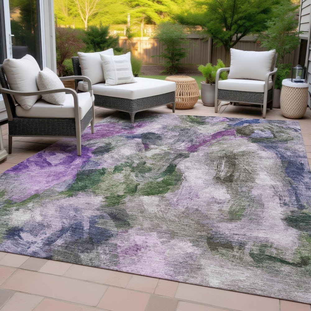Machine Washable Indoor/Outdoor Chantille ACN2204 Lavender 8' x 10' Rug