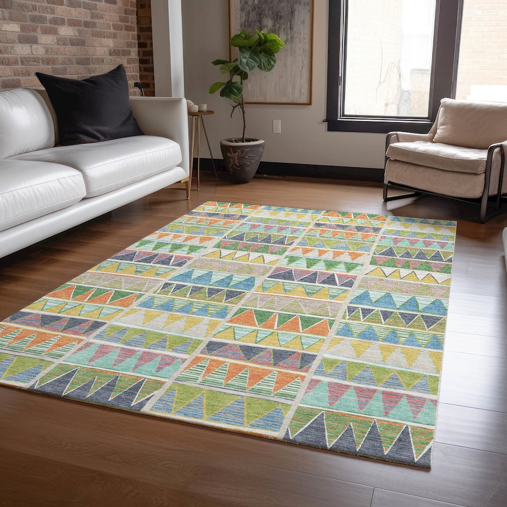 Machine Washable Indoor/Outdoor Chantille ACN2205 Beige 8' x 10' Rug