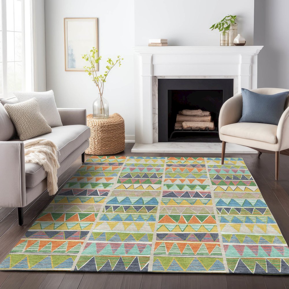 Machine Washable Indoor/Outdoor Chantille ACN2205 Beige 8' x 10' Rug