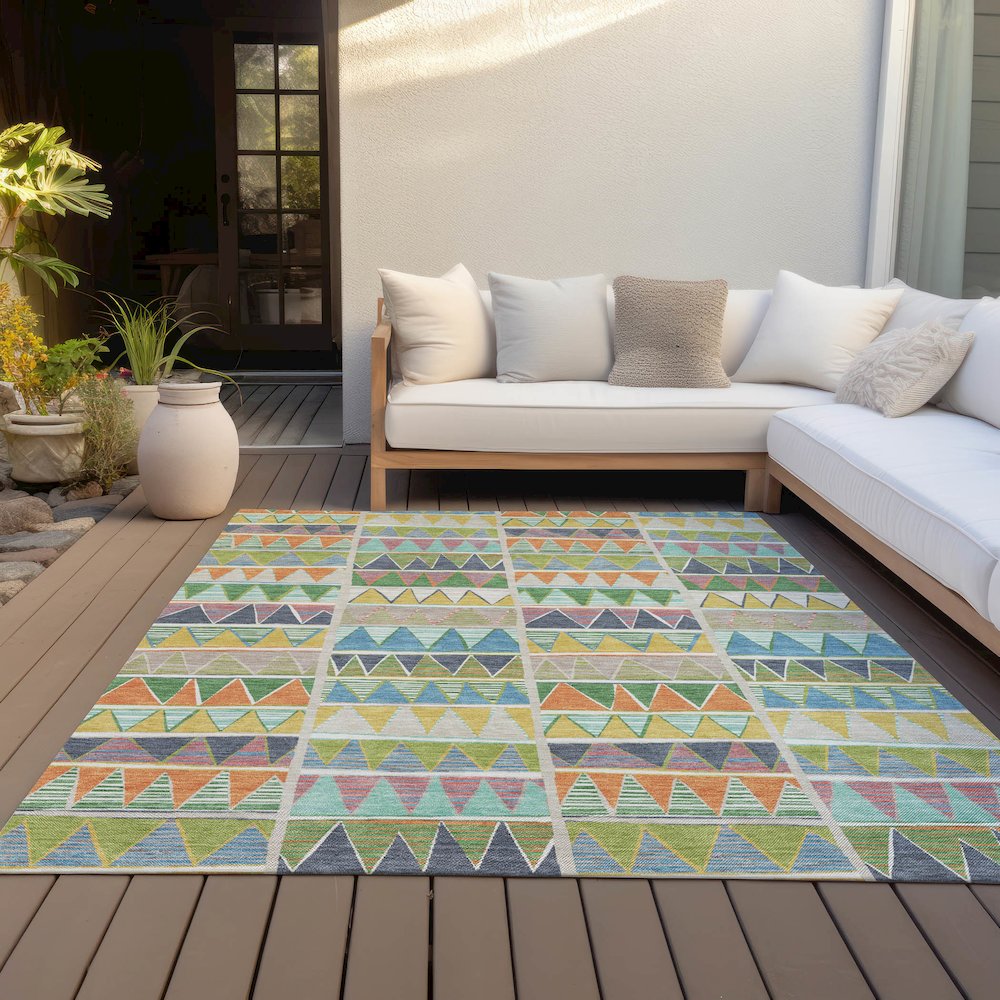 Machine Washable Indoor/Outdoor Chantille ACN2205 Beige 8' x 10' Rug