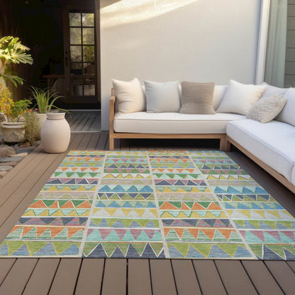 Machine Washable Indoor/Outdoor Chantille ACN2205 Beige 8' x 10' Rug