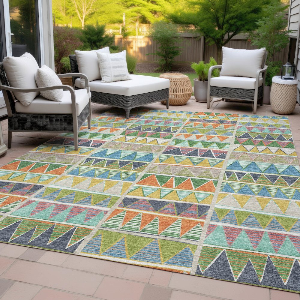 Machine Washable Indoor/Outdoor Chantille ACN2205 Beige 8' x 10' Rug