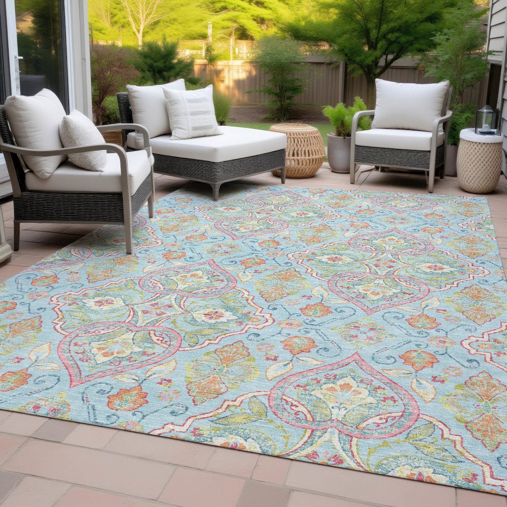 Machine Washable Indoor/Outdoor Chantille ACN2207 Sky 8' x 10' Rug