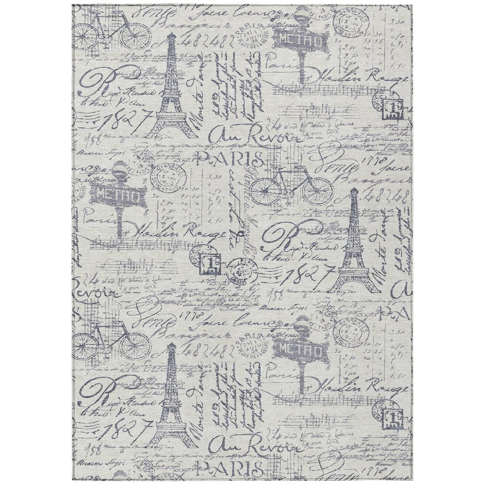 Machine Washable Indoor/Outdoor Chantille ACN2209 Ivory 8' x 10' Rug