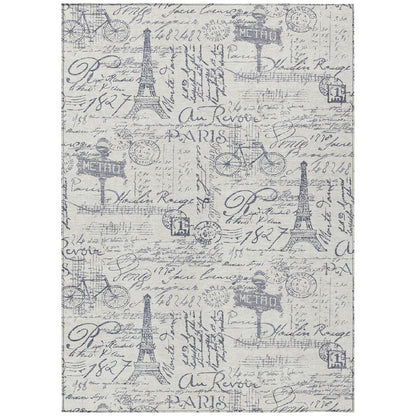 Machine Washable Indoor/Outdoor Chantille ACN2209 Ivory 8' x 10' Rug