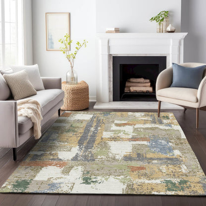 Machine Washable Indoor/Outdoor Chantille ACN2212 Ivory 8' x 10' Rug