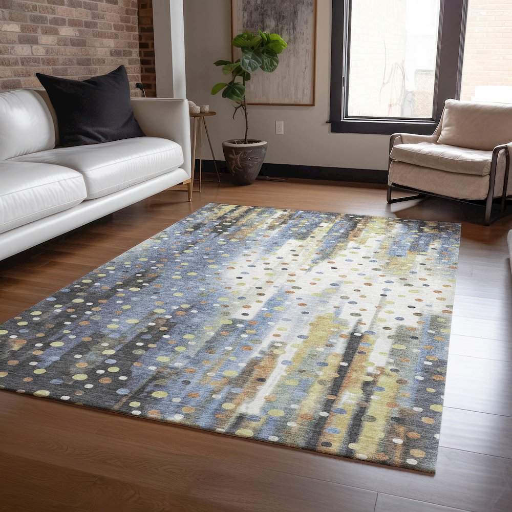 Machine Washable Indoor/Outdoor Chantille ACN2213 Denim 8' x 10' Rug
