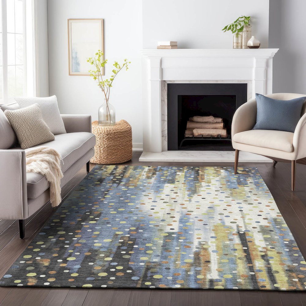 Machine Washable Indoor/Outdoor Chantille ACN2213 Denim 8' x 10' Rug