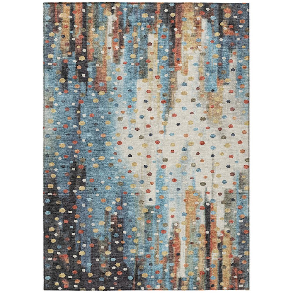 Machine Washable Indoor/Outdoor Chantille ACN2213 Teal 8' x 10' Rug