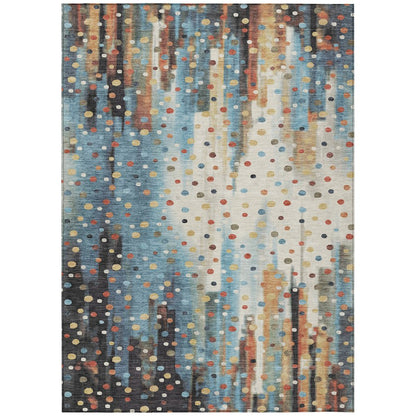Machine Washable Indoor/Outdoor Chantille ACN2213 Teal 8' x 10' Rug