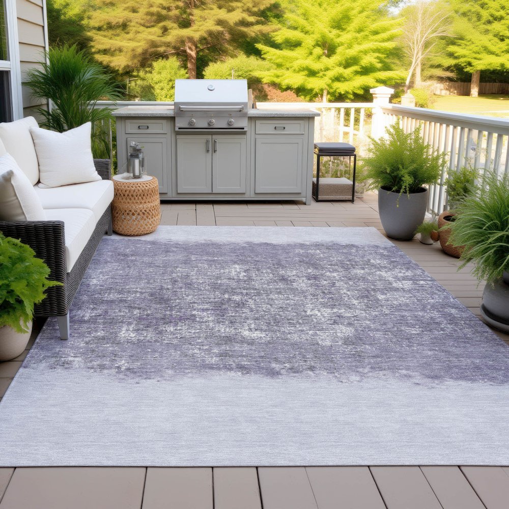 Machine Washable Indoor/Outdoor Chantille ACN2214 Lavender 8' x 10' Rug